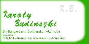 karoly budinszki business card